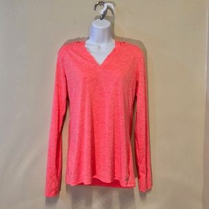 Coral Pink Hoodie Workout Top